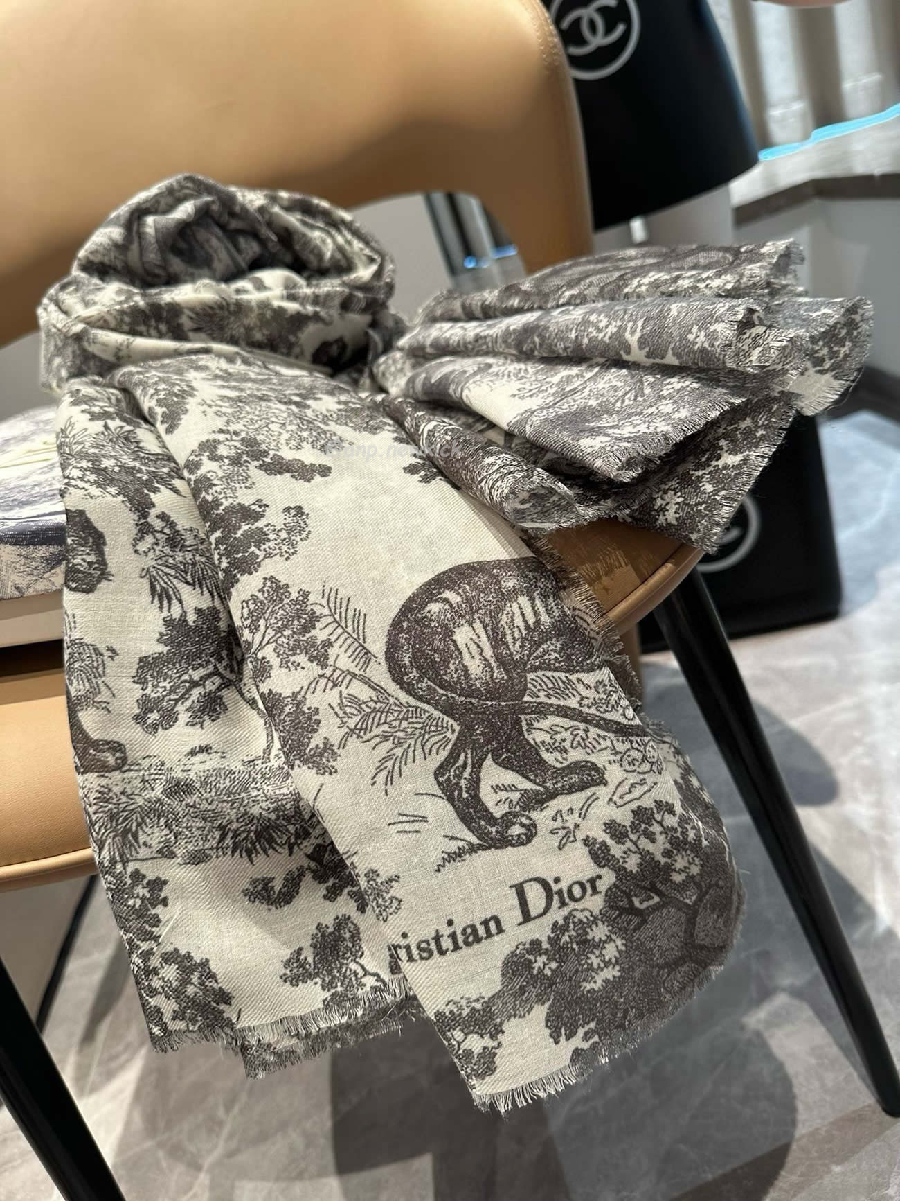 Dior Printed Shawl Cashmere Fabrics Sauvage Ruyi Print 140x180cm (15) - newkick.cc